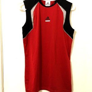 ADIDAS Techfit Boys XL X-Large Sports Top Red ClimaLite Sleeveless Muscle Shirt